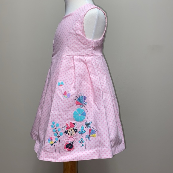 Disney store pink polka dot key hole Minnie Mouse dress size 3 - Picture 2 of 9